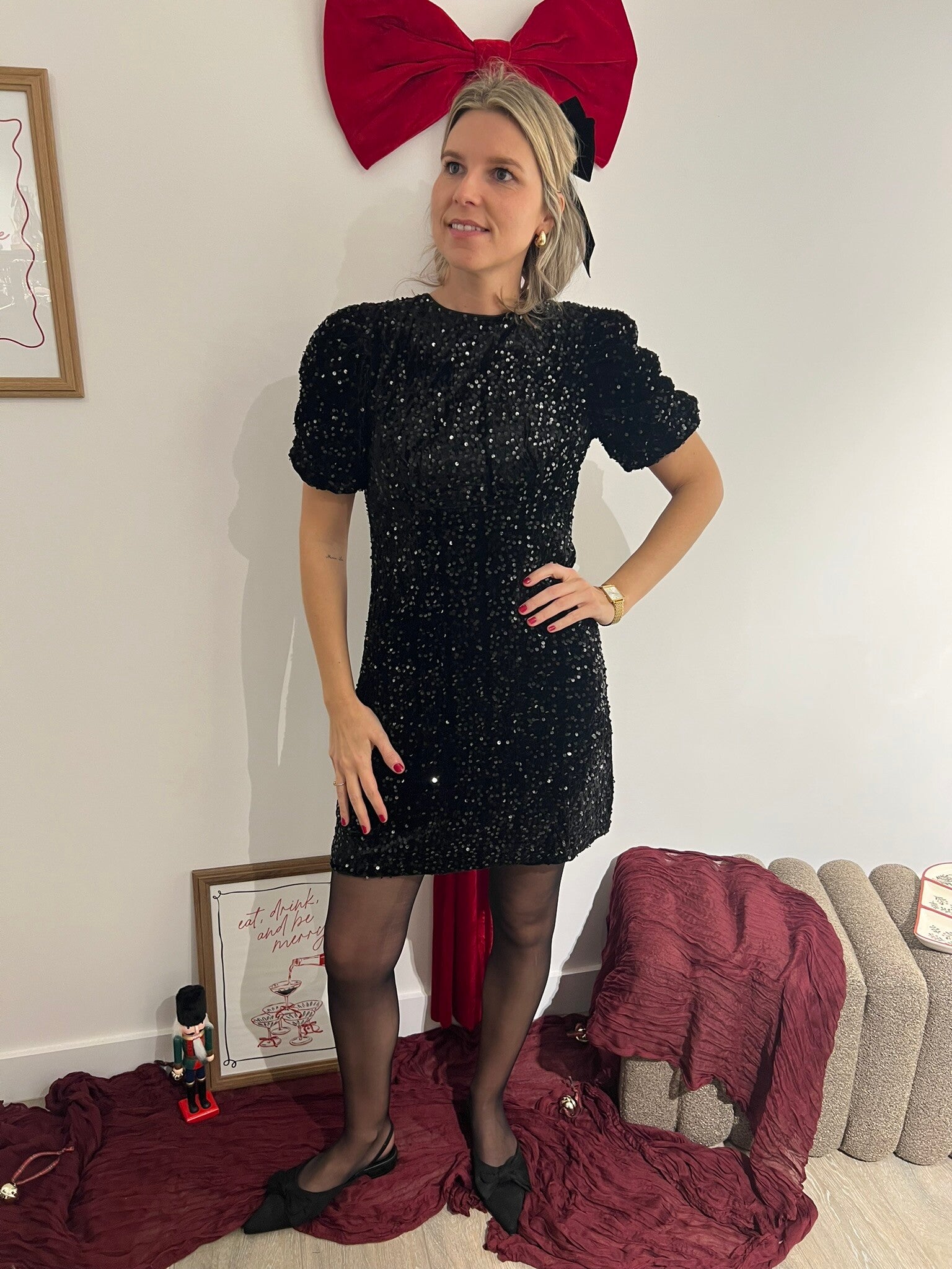 Anaëlle - Black Glitter Dress