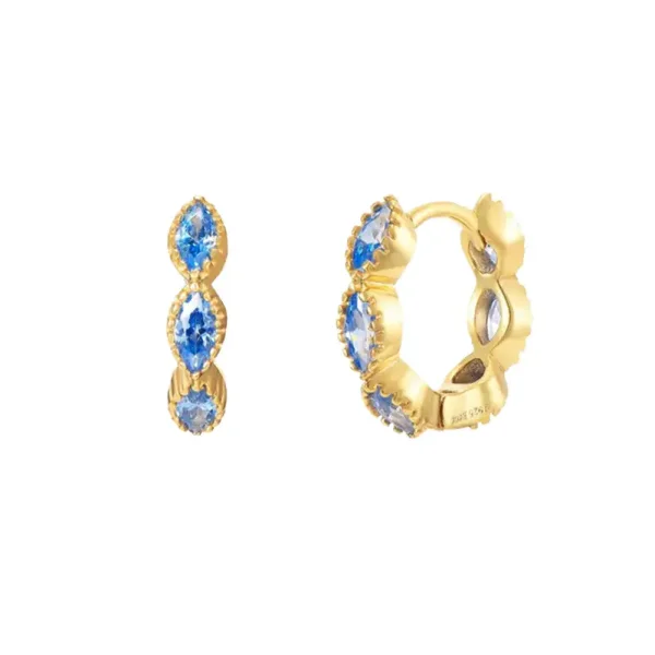 Oorbellen Nia - Goud / Blauw