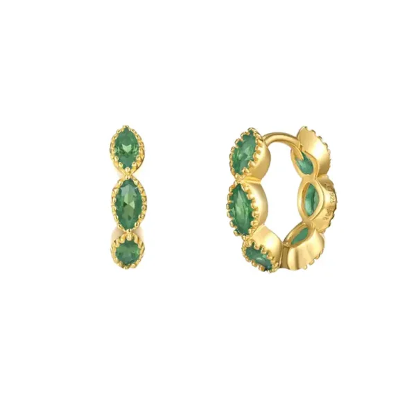 Oorbellen Nia - Goud / Groen