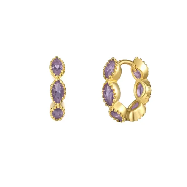 Oorbellen Nia - Goud / Lila