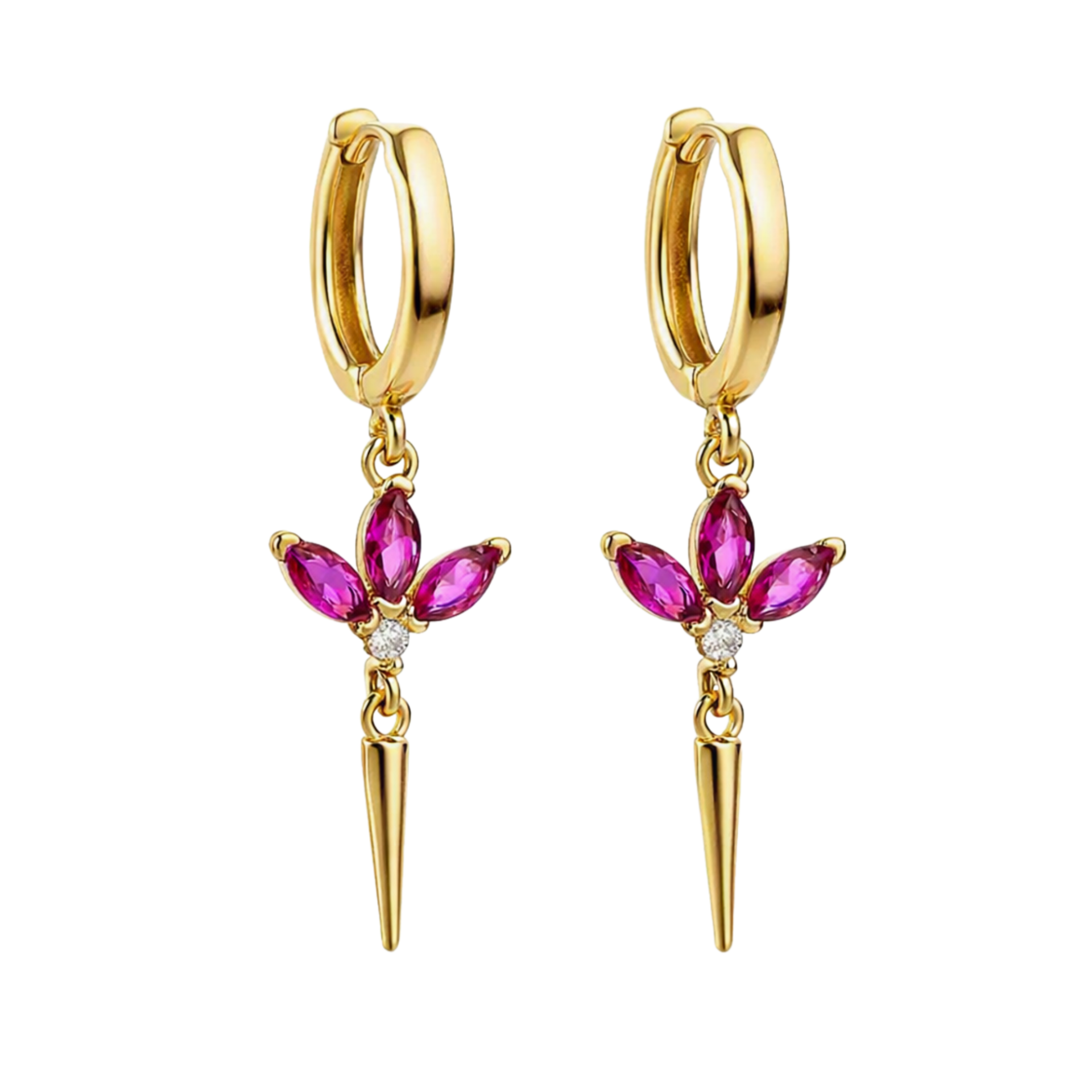 Oorbellen Philippa - Goud / Roze