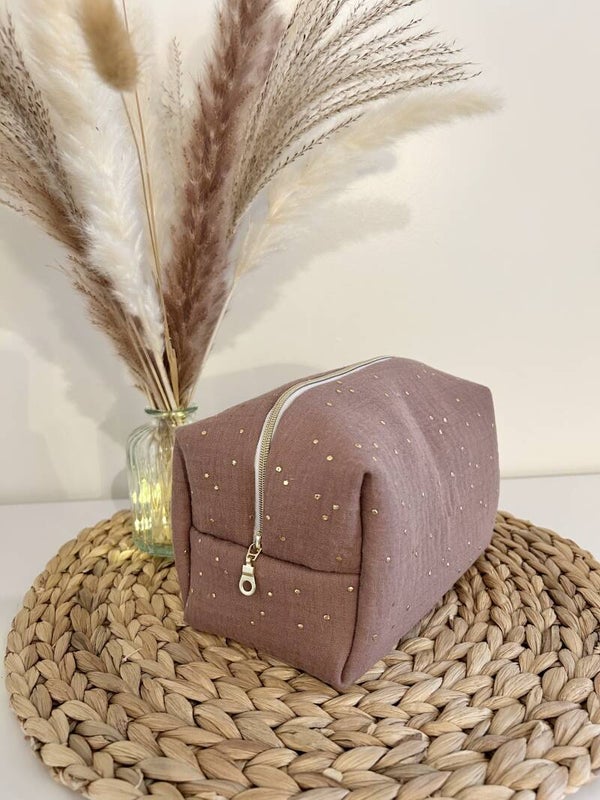 TROUSSE DE TOILETTE points dorés