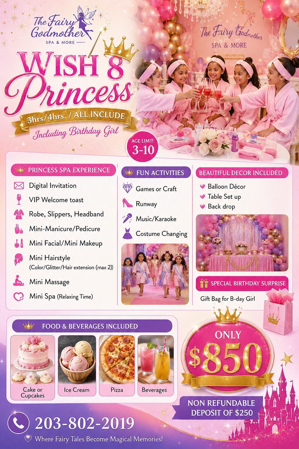 8 PRINCESS BIRTHDAY PACKAGE