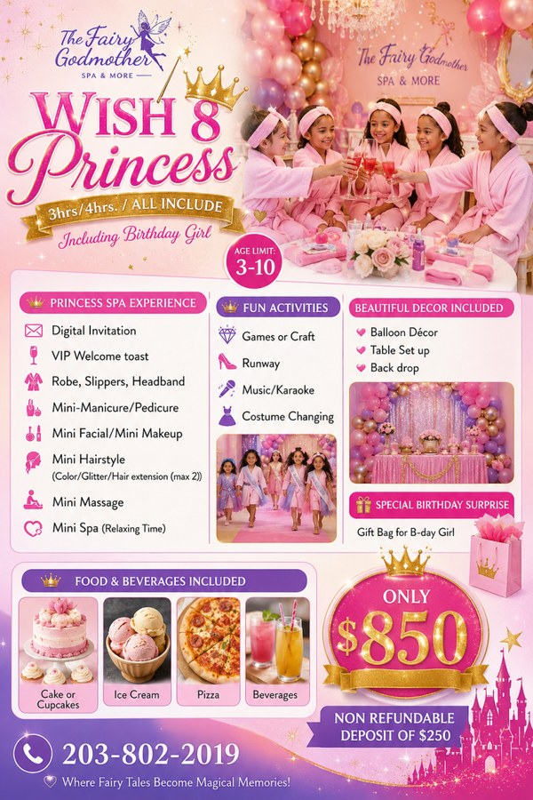 8 PRINCESS BIRTHDAY PACKAGE