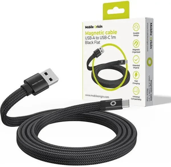Mobile Origin Magnetic Flat Patented Original USB-A to USB-C 1m