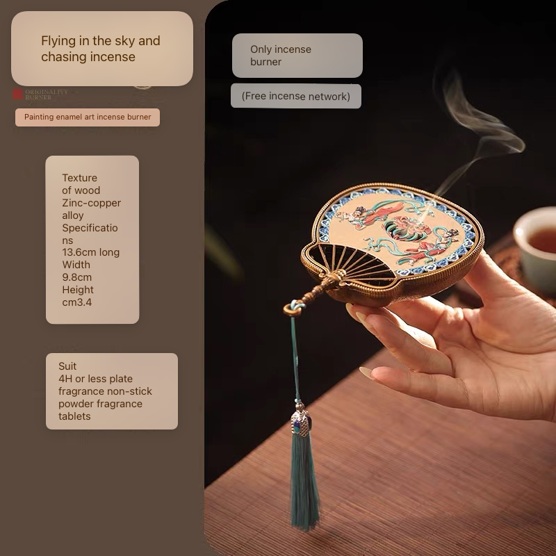 Enamel Incense Burner – Chinese Vintage Aroma Burner for Agarwood & Sandalwood | Home & Tea Room Decor