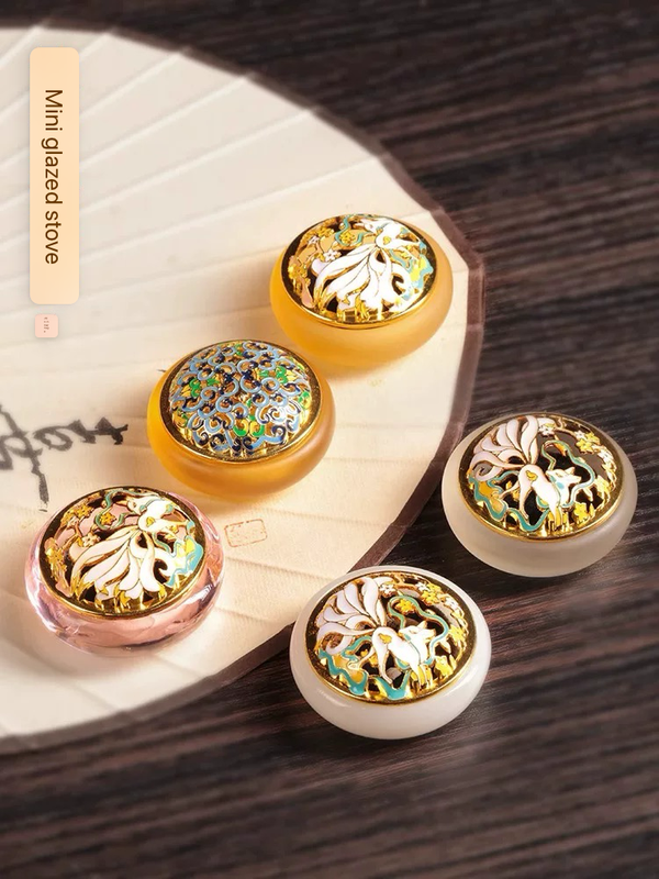 Mini Liuli Glass Incense Burner – Zen-Inspired Chinese Aroma Burner for Home Decor