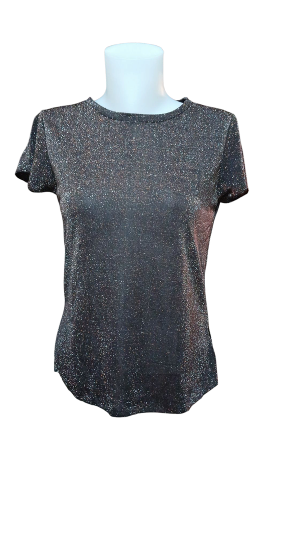 Blouse transparente pailletée brune – Éclat et légèreté pour un look sophistiqué