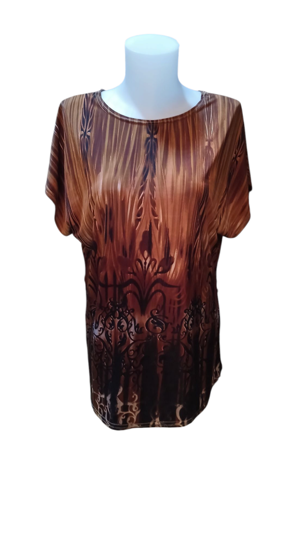 Blouse fine et ample dans les tons de brun - Mode durable