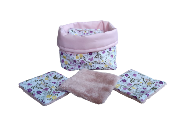 Panier de lingettes réutilisables en éponge de bambou écologique