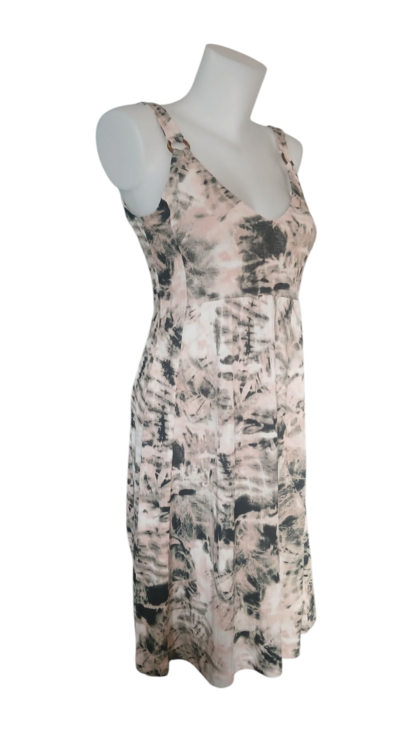 Robe d'été - tie and dye rose pale et noir