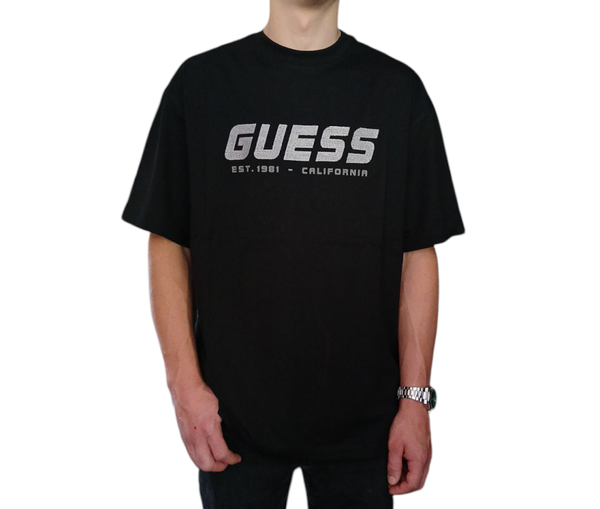 T-shirt noir avec Logo Guess sur le devant - couleur noir