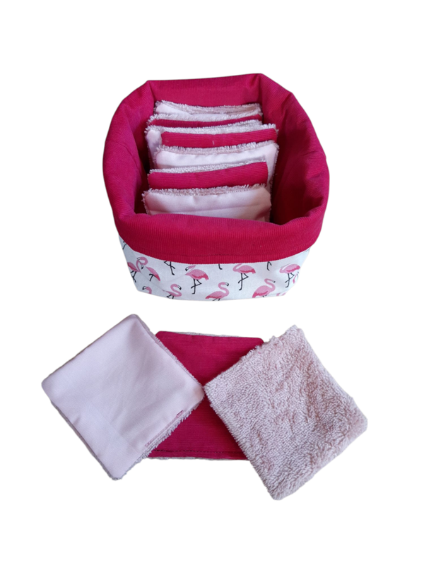Panier de lingettes réutilisables en éponge de bambou écologique