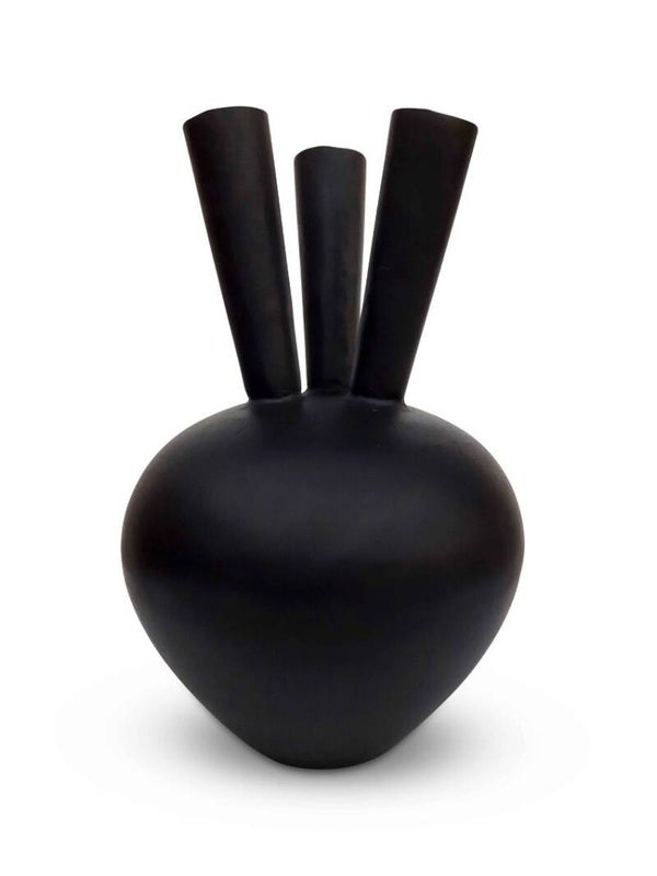 Bombyxx | 3 Mouth Oval Vase Matt Black