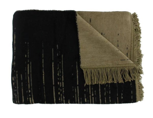 Claudi Plaid | Streps Black Brown 150 x 200