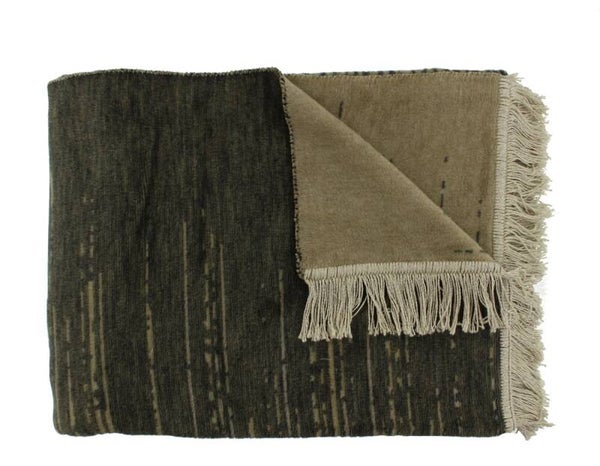 Claudi Plaid | Streps Black Brown 150 x 200