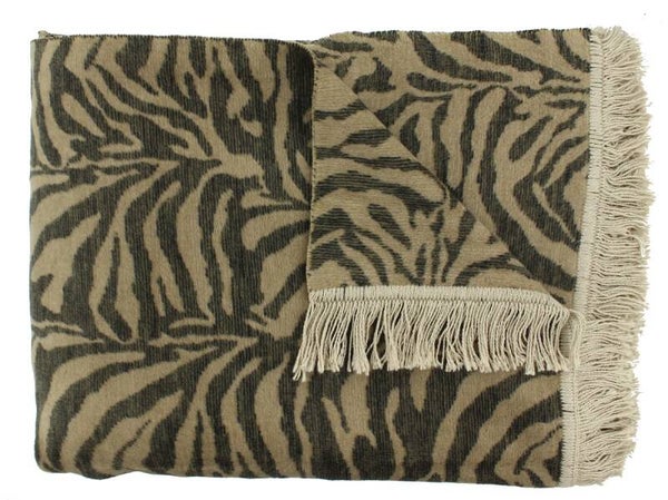 Claudi Plaid | Zebby Dark Taupe 150 x 200