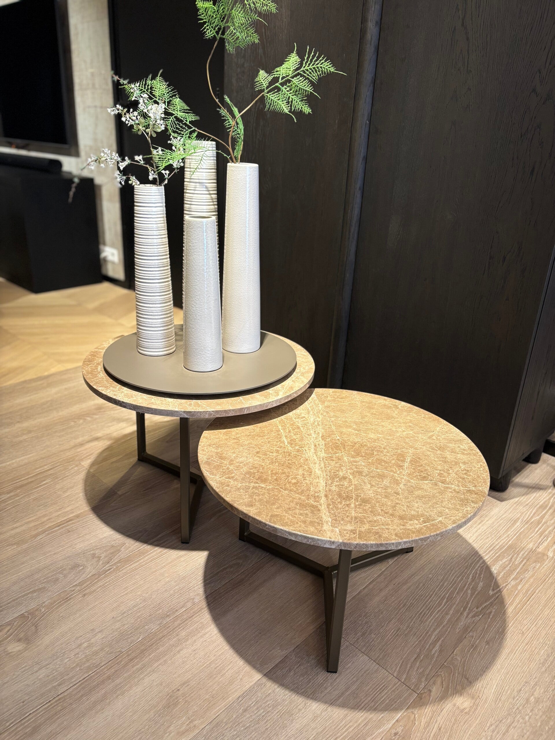 ND | Salontafel Set Ø 60 cm en  Ø 60 cm Light Emperador