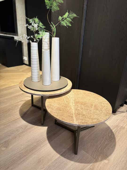 ND | Salontafel Set Ø 60 cm en  Ø 60 cm Light Emperador