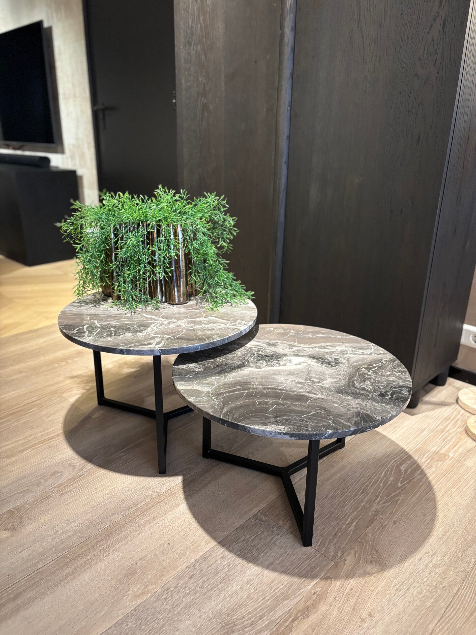 ND | Salontafel Set Ø 60 cm en  Ø 60 cm Arabescato