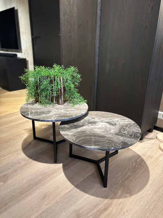 ND | Salontafel Set Ø 60 cm en  Ø 60 cm Arabescato