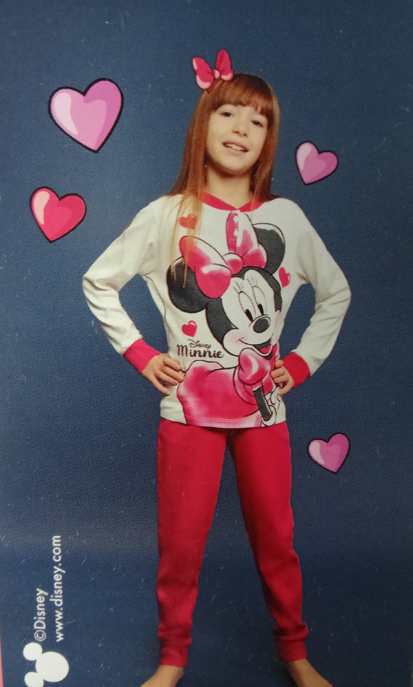 Pigiama bimba Disney Minnie in caldo cotone rosa