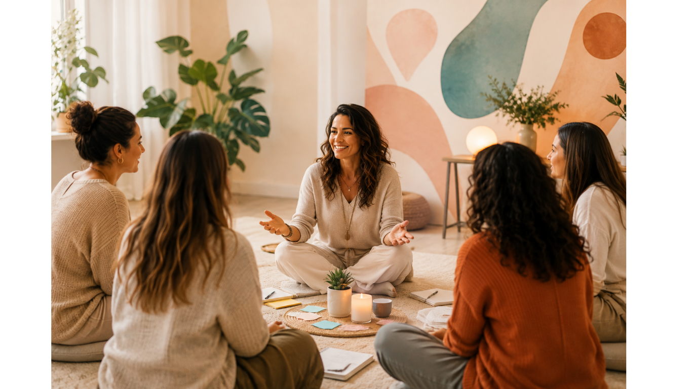 Terapia grupal y taller de crecimiento personal para mujeres.