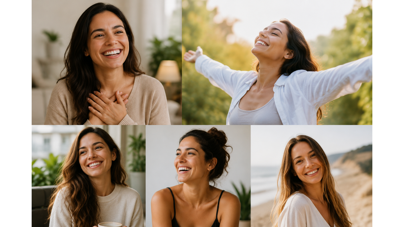 Mujeres felices después de alcanzar su transformación y recuperar su bienestar emocional