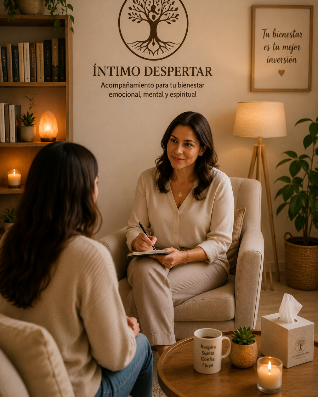 Sesión de acompañamiento psicoterapeutico para el bienestar emocional de la mujer.