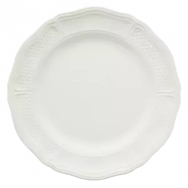Assiette plate pont aux choux blanc