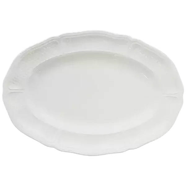 Plat creux ovale pont aux choux blanc
