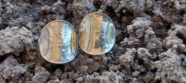 Bague pièce de monnaie 20 lires Italie