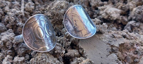 Bague pièce de monnaie 100 lires Italie