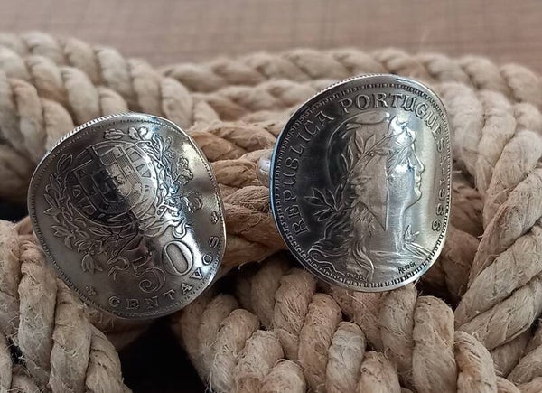 Bague pièce de monnaie 50 Centavos Portugal