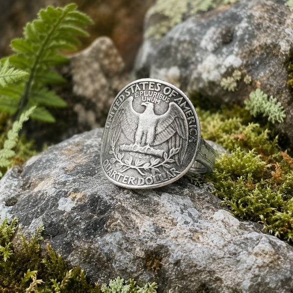 Bague avec pièce de Quarter Dollar – États-Unis