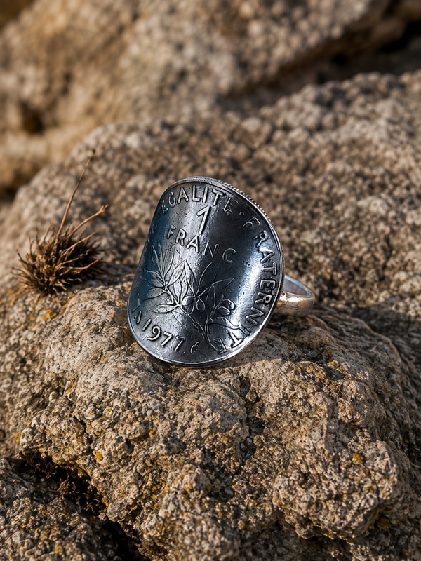 Bague en pièce de 1 Franc La Semeuse