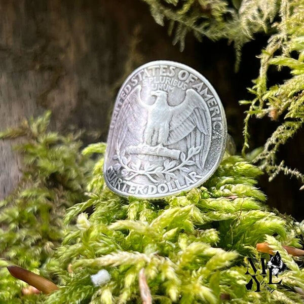 Bague Quarter dollar Argent