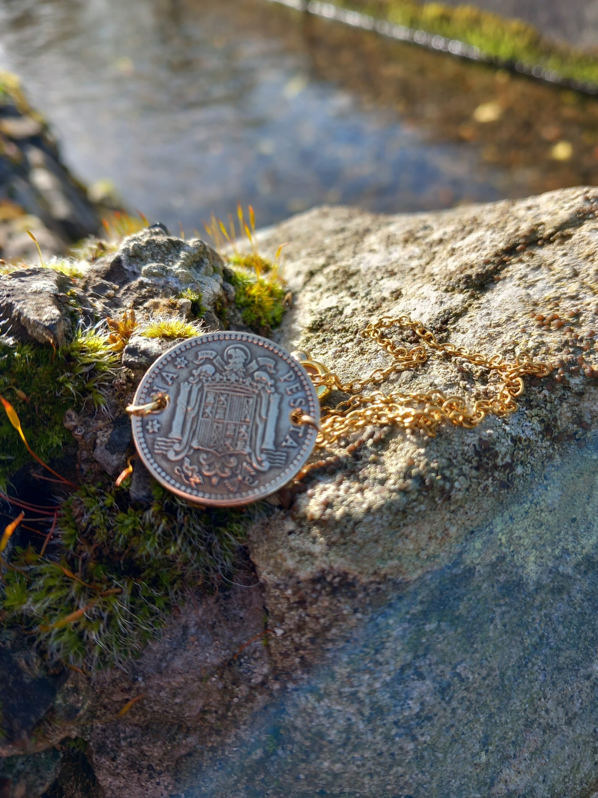 Bracelet pièce de monnaie 1 peseta Espagne