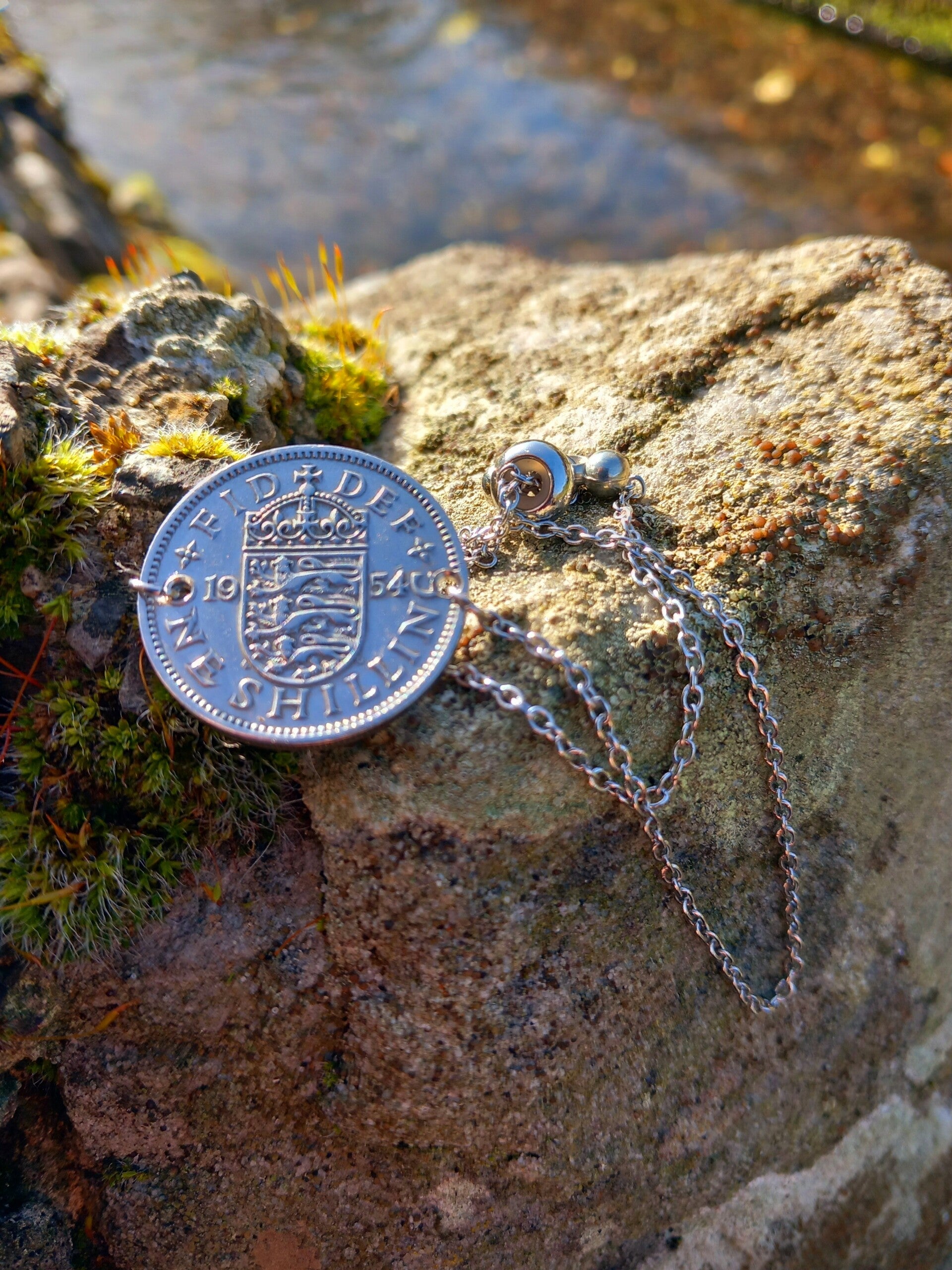 Bracelet pièce de monnaie 1 shilling Angleterre