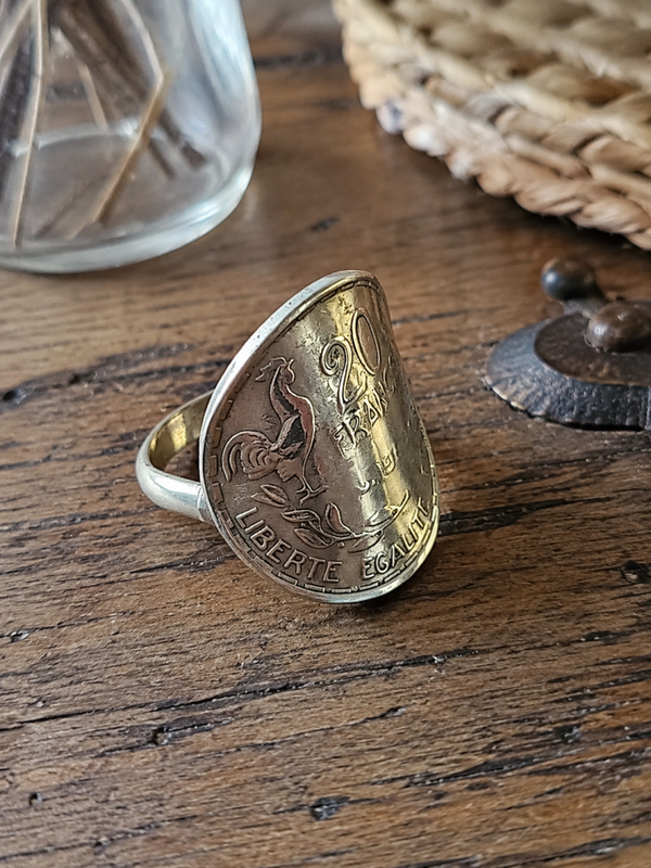 Bague avec pièce de 20 Francs Guiraud – Marianne ( 1950-1954)
