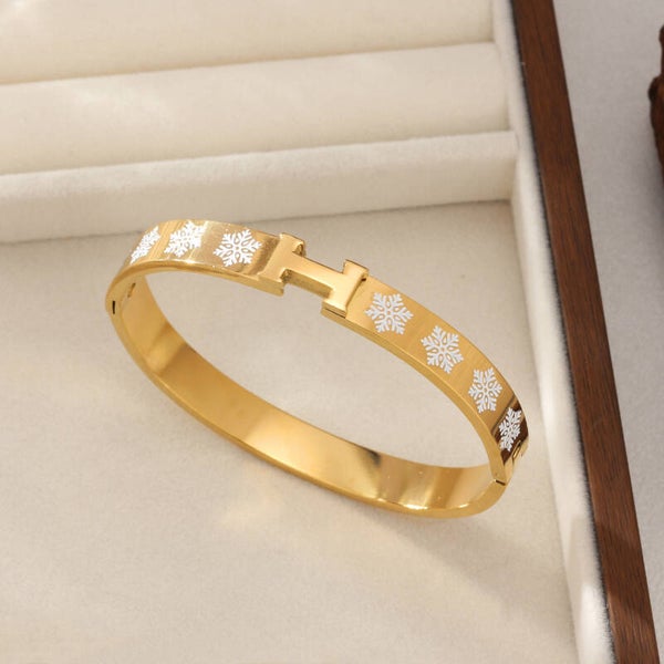 Snowflake Enamel Bangle