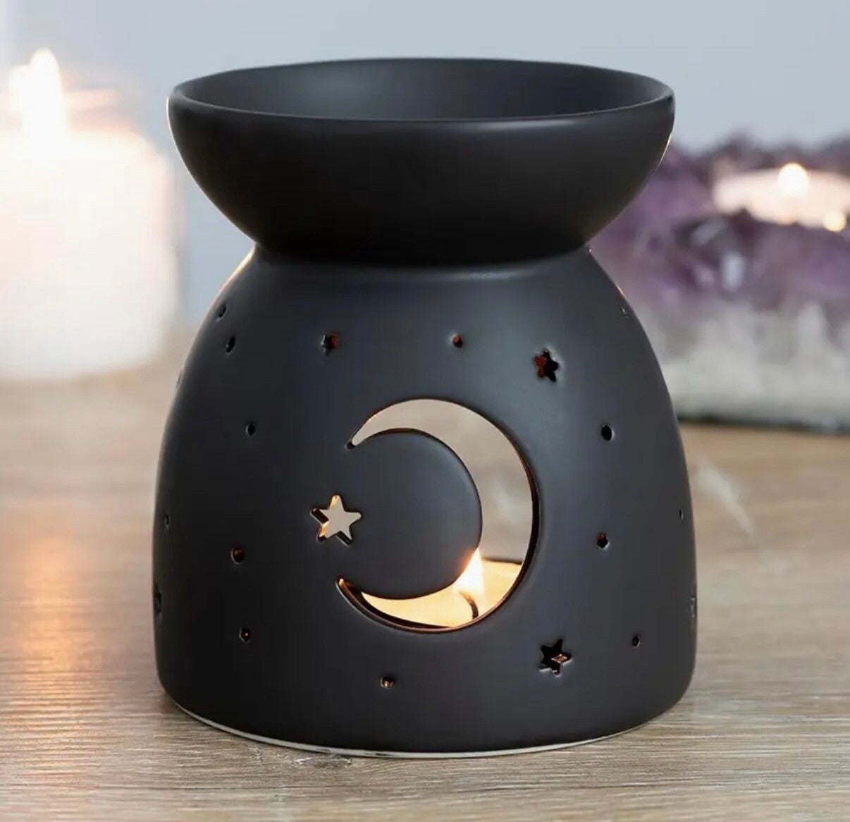 Mond & Sterne Duftlampe / Schwarz