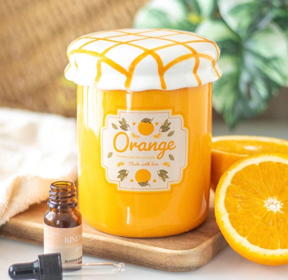 Orangen-Marmeladenglas (Duftlampe)