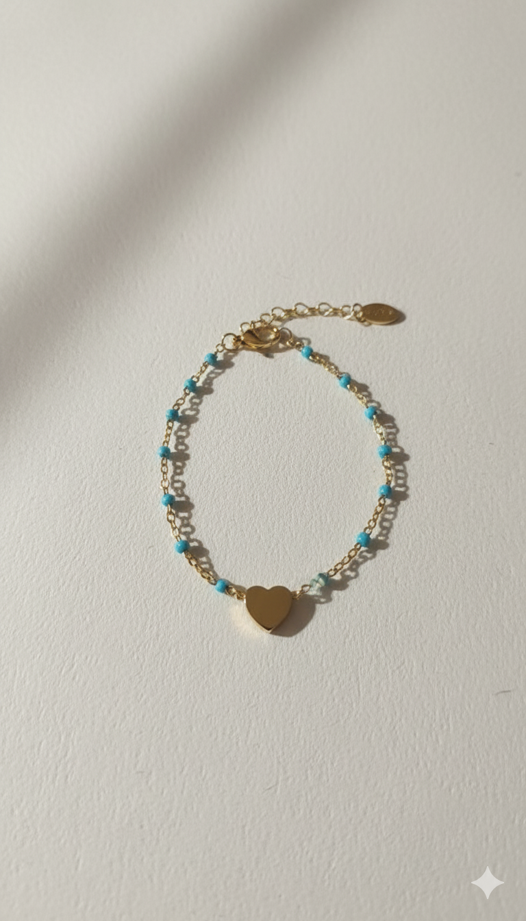 Bracelet Énergétique bleu et doré