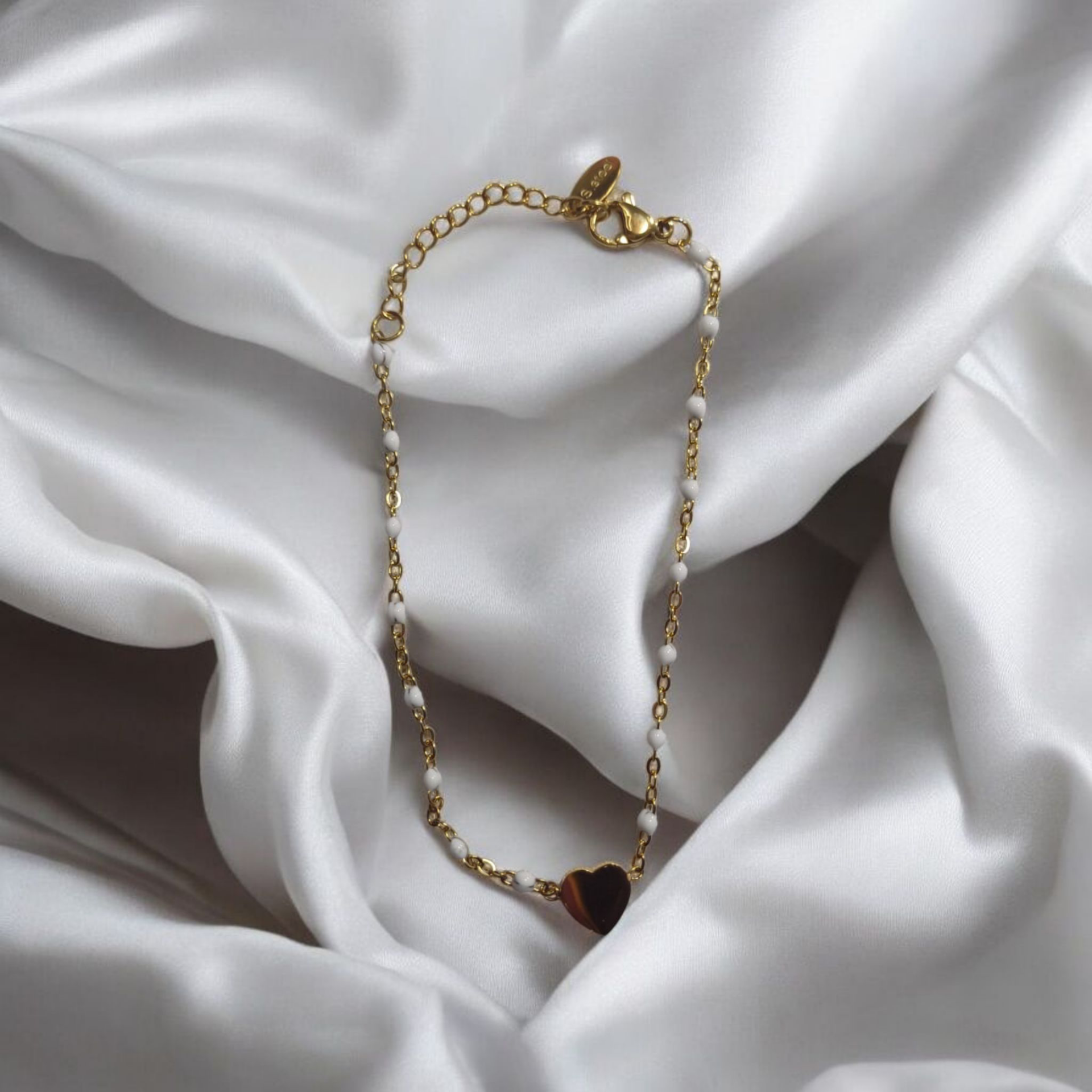 Bracelet Paix Intérieure blanc et doré