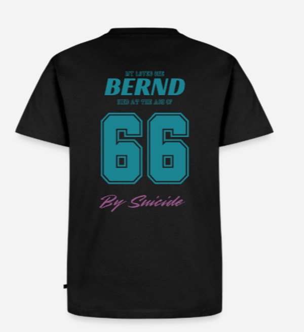 T-Shirt Herren "Died at the age of" (Rücken-Aufdruck)