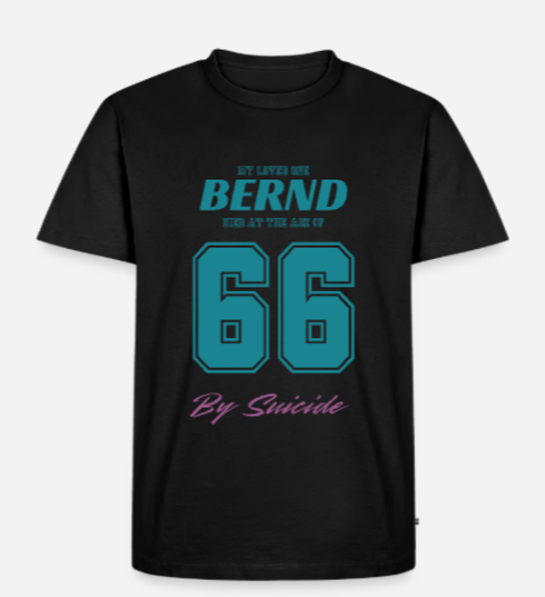 T-Shirt Herren "Died at the age of" (Front-Aufdruck)