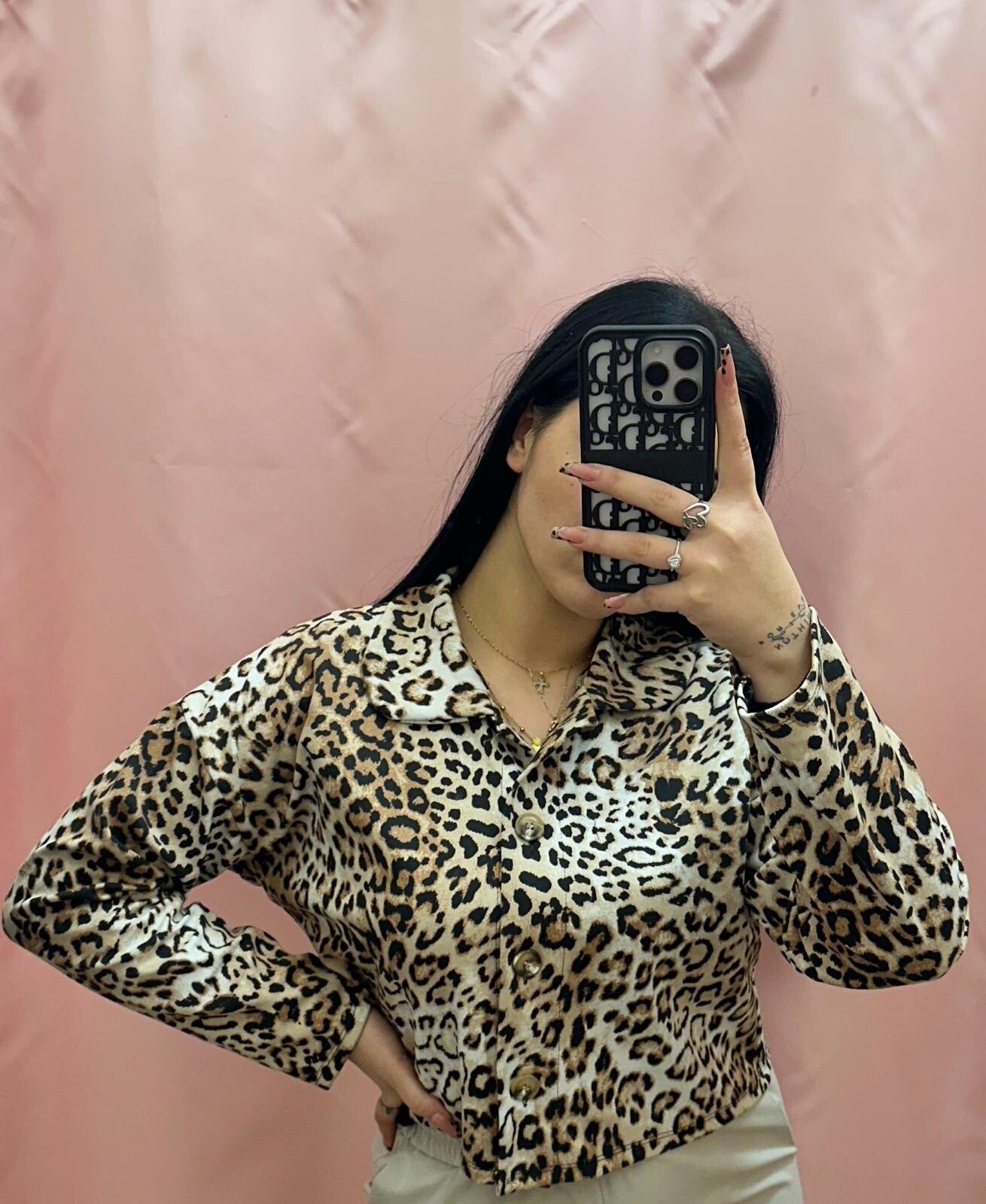 Giacca crop animalié