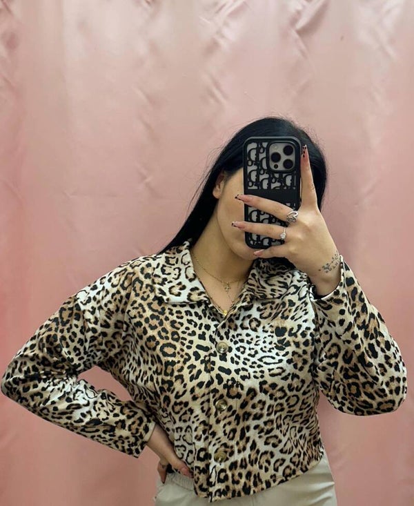 Giacca crop animalié