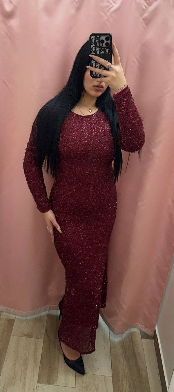 Abito Burgundy Beadwork